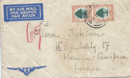 Zuid-Afrika Luchtpostbrief Uit 1936 Met Vertikaal Paar Springs 6-X-36 (7127) - Airmail