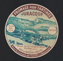 Ancienne étiquette Fromage Pour Tartines Juracoop Entier 170g  Fromagerie Brun Poligny Jura 39 Pour UCFFC à Besançon - Quesos