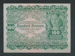 ÖSTERREICH 100 KRONEN Banknote Von 1922 Unzirkuliert Siehe Scan - Austria