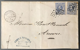 Pays-Bas, TAD ROTTERDAM 29.6.1874 Sur Enveloppe Pour Anvers, Belgique - (C1815) - Brieven En Documenten