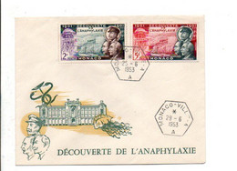 MONACO FDC 1953 DECOUVERTE DE L'ANAPHYLAXIE - FDC