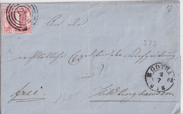 THURN UND TAXIS - 1863 - LETTRE De GOTHA => HILDBURGHAUSEN - Cartas & Documentos