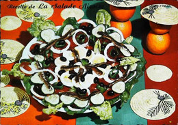 ►  CPSM Recette  La Salade Niçoise Anchois - Recettes (cuisine)
