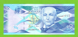 BARBADOS 2 DOLLARS 2018  P-73d  UNC NEW - Barbados (Barbuda)