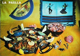 ►  CPSM Recette  Paella Langoustine Langouste Moule Crevette  Sangria éventail - Recettes (cuisine)