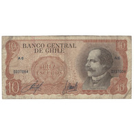 Billet, Chili, 10 Escudos, 1967, KM:143, B - Chile