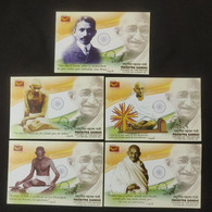 India 2021 Mahatma Gandhi,National Flag, Set Of 5 V Postcards, Mint (**) Inde Indien - Covers & Documents