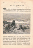 1166 Karl Kollbach Fischer Fischerei Fischfang Artikel / Bilder 1887 !! - Autres & Non Classés