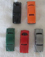 5 Voitures Miniatures En Plastique - Publicité Cadum Pax (4) Sunbeam-Rapier GB-Alfa-Roméo Julietta - Fiat 1200 N - Pubblicitari
