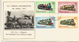 Locomotives à Vapeur Néo-Zélandaises.  FDC Auckland 1973 - Storia Postale