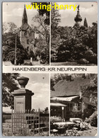 Fehrbellin Hakenberg - S/w Mehrbildkarte 1   Mit Dorfkirche Denkmal Und Gaststätte Am Neuen Denkmal - Fehrbellin