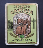 Portugal Etiquette Ancienne Liqueur Da Cartuxa Moine Monastére Batalha Fab. Esmeralda Label Cartuxa Liquor Monk - Alcools & Spiritueux