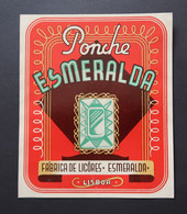 Portugal Etiquette Ancienne Ponche Esmeralda Punch Émeraude Lisboa Label Punch Emerald - Alcoholes Y Licores