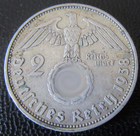 Allemagne / IIIe Reich - Monnaie 2 Reichsmark Hindenburg 1938 A (Berlin) En Argent - 2 Reichsmark