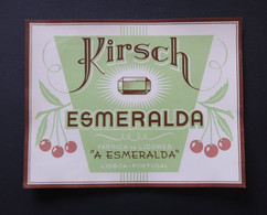 Portugal Etiquette Ancienne Eau-de-vie Kirsch Cerise Esmeralda Émeraude Lisboa Label Fruit Brandy Emerald Cherries - Alkohole & Spirituosen