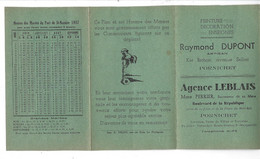 44 - PORNICHET - Beau Dépliant Pub. Raymond Dupont Artisan Ker Bichon - Agence Leblais - Horaires Marées St NAZAIRE - Cartes Géographiques