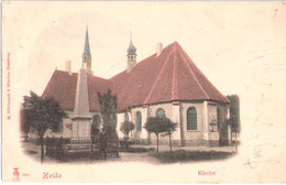 HEIDE In Holstein Kirche Color Mit Kriegerdenkmal Belebt 13.5.1901 Gelaufen - Heide