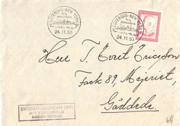 Sweden:Passenger Ship M/S Kungsholm Special Cancellation, Göteborg-New York, 1953 - 1930- ... Rouleaux II