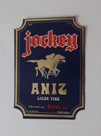 Portugal Etiquette Ancienne Aniz Anis Liqueur Jockey Chevaux De Course Label Anise Liquor Race Horses - Alcoholes Y Licores