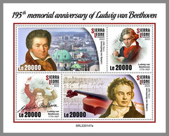 SIERRA LEONE 2022 MNH Ludwig Van Beethoven Compser M/S - OFFICIAL ISSUE - DHQ2224 - Música