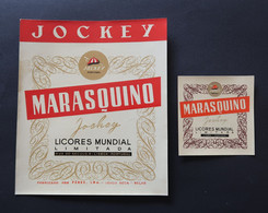 Portugal Etiquette Ancienne Marasquino Marasquin Liqueur Jockey Label Maraschino Liquor - Alcoholen & Sterke Drank