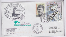 TAAF 2012  Cover 2 Signatures  Ca Base Alfred Faure Crozet 21-3-2012 (FC183C) - Lettres & Documents