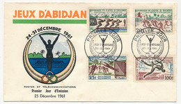 CÔTE D'IVOIRE - Env FDC - 4 Valeurs Jeux D'Abidjan - 23 Décembre 1961 - Abidjan - Costa D'Avorio (1960-...)