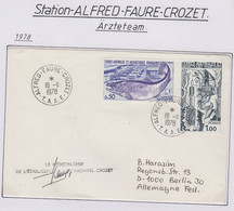 TAAF 1978 Cover Medical Team Signature Postal Ca Base Alfred Faure Crozet 19-II-1978 (FC186) - Cartas & Documentos