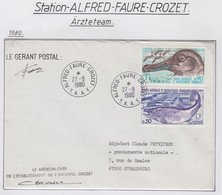 TAAF 1980 Cover Medical Team 2 Signatures Postal Ca Base Alfred Faure Crozet 27-9-1980 (FC187) - Cartas & Documentos