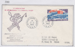 TAAF 1983 Cover Medical Team Ca Base Alfred Faure Crozet 27-5-1983 (FC187A) - Lettres & Documents