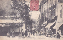 1907 Gard Bessèges Place De La Mairie Et Rue Gambetta Animée - Bessèges