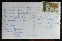 N° 1139 - 15F THENARD / Carte Postale LAVAL 25.03.1958 >>> PARIS - Brieven En Documenten