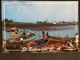 Postcard Fishermen Puerto El Triunfo In The Jiquilisco Bay 2013 - El Salvador