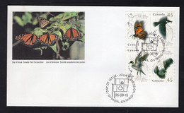 Canada 1995 - Wildlife - Butterflies And Birds - FDC - Superb*** - Excellent Quality - Lettres & Documents