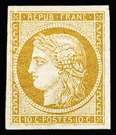 * N°1b 10c Bistre-verdâtre, Neuf Avec Gomme D'origine, Très Frais, TTB. Signé JF.Brun - 1849-1850 Cérès