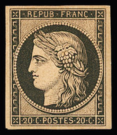 * N°3 20c Noir Sur Jaune, Neuf Sans Charnière, Très Frais, TB (cote Pour *) - 1849-1850 Ceres