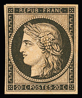 * N°3f 20c Noir, Réimpression De 1862, Neuf * (charnière Propre), Très Frais, TTB - 1849-1850 Cérès