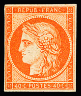 ** N°5b 40c Orange Foncé, Neuf Sans Charnière, Très Frais, TB, RR. Signé Calves - 1849-1850 Cérès