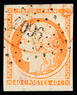 Obl N°5l 40c Orange Pâle, Obl. PC 1096 Et Càd Rouge Anglais, TB. Signé Calves - 1849-1850 Cérès