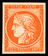* N°5A 40c Orange Foncé, Belle Nuance Profonde, Neuf Avec Légère Trace De Charnière, Très Frais, TTB. Signé Calves - 1849-1850 Cérès