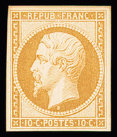 * N°9c 10c Bistre-jaune, Réimpression 1862, Quasi **, TB - 1852 Louis-Napoleon