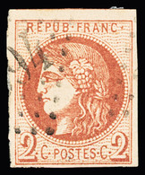 Obl N°40B 2c Brun-rouge Report 2, Obl. GC Propre, TTB - 1870 Bordeaux Printing