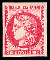 * N°49b 80c Rose Vif, Neuf, Très Léger Pli, TB. Signé Calves - 1870 Bordeaux Printing