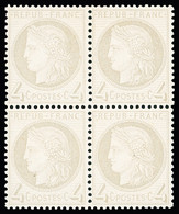 **,*,bloc De 4 N°52 4c Gris En Bloc De 4, Légère Trace De Charnière Sur La Paire Du Haut, Très Frais, TTB - 1871-1875 Ceres