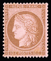 * N°58 10c Brun Sur Rose, Neuf *, TB. Signé Calves - 1871-1875 Cérès