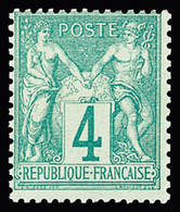 ** N°63 4c Vert Type I, Neuf **, Très Frais, TTB. Signé Calves - 1876-1878 Sage (Type I)