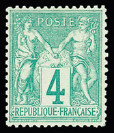 * N°63 4c Vert Type I, Très Légère Trace Charnière, Très Frais, TB - 1876-1878 Sage (Type I)