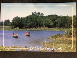 Postcard Fishermen In El Jocotal Lagoon 2012 - El Salvador