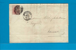 België Omslag Met Inhoud Vanuit Bruxelles Naar Namur 23/12/1859 UNG - 1849-1865 Medaillen (Sonstige)