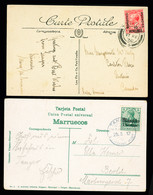 Lettre 2 Cartes Postales : Maroc Allemand N°46 OBL CAD "Tanger Deutsche Post" (25.5.12) Et Maroc Anglais N°39 OBL CAD "T - Andere & Zonder Classificatie